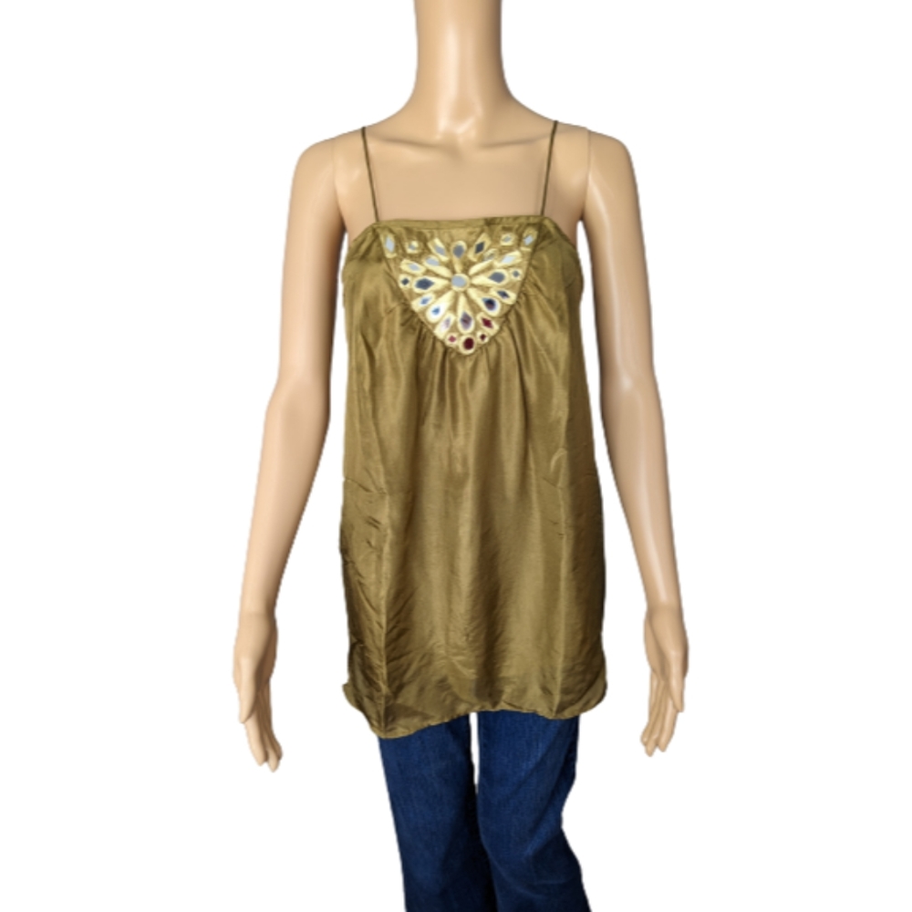 Milly Olive Mirror Embellished Spaghetti Strap Top 10